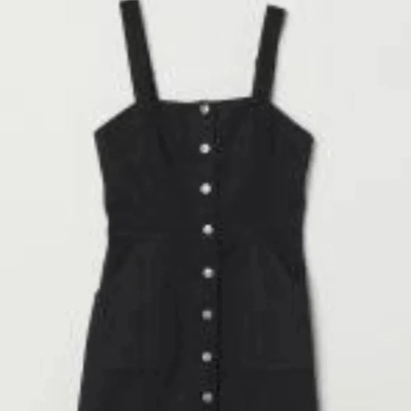 H&M Divided black denim sleeveless dress size 2 - Picture 2 of 6